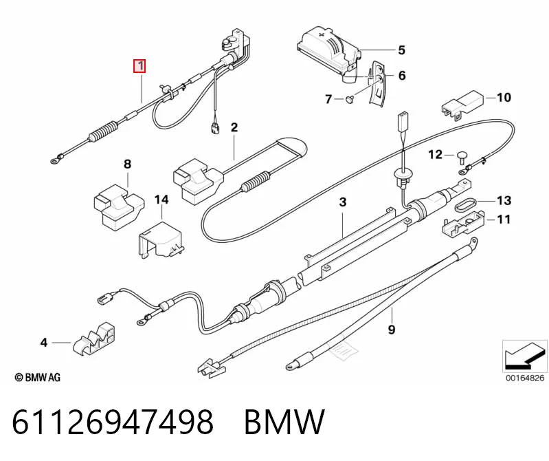 Кабель маси акумулятора (АКБ) BMW 6970681 ціна, від 25.40 USD