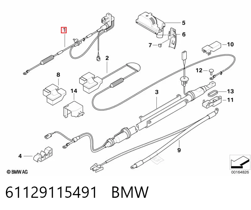 Кабель маси акумулятора (АКБ) 6970681 BMW