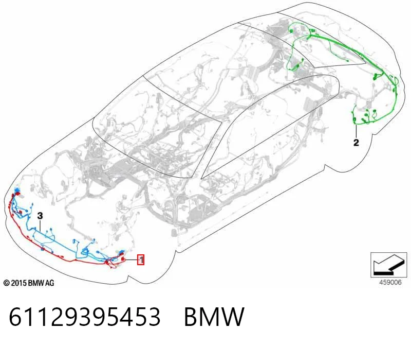 61129395453 BMW Кабель/дріт парктроника бампера, переднього