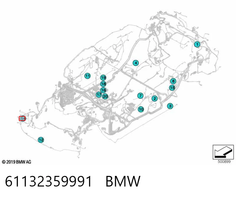 61132359991 BMW Дріт фари