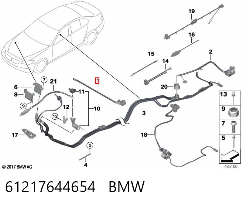 61217644654 BMW Кабель маси акумулятора (АКБ)
