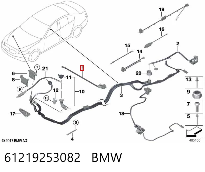 61219253082 BMW Кабель маси акумулятора (АКБ)