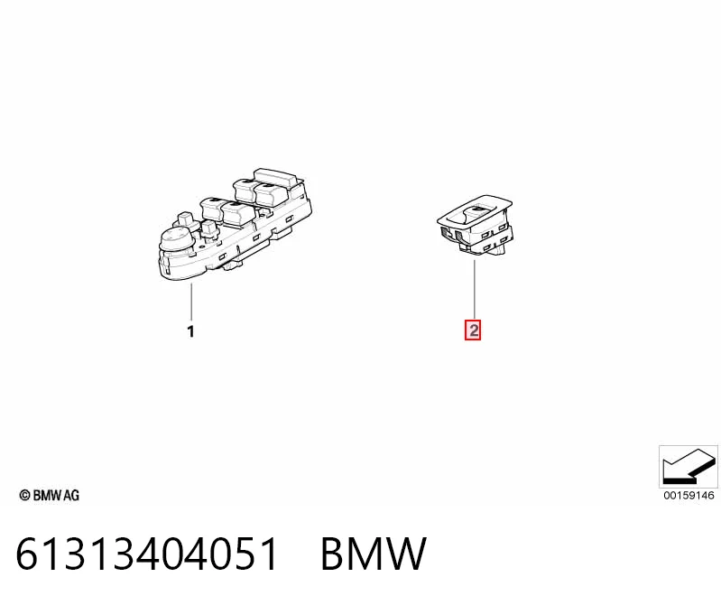 61313404051 BMW Кнопки переднього лівого склопід'ємника