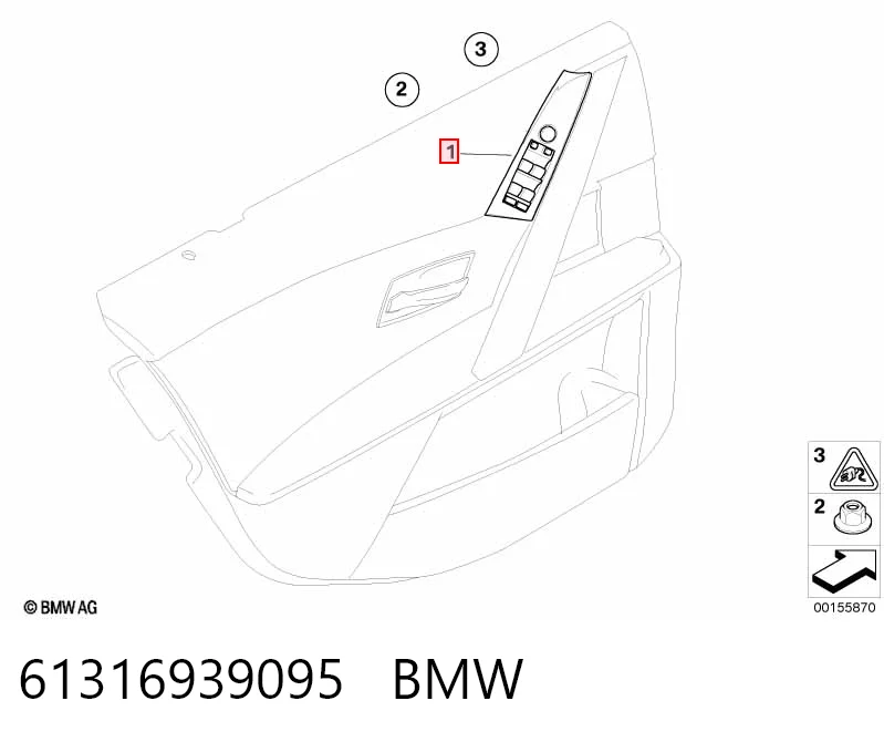 61316939095 BMW Кнопки переднього лівого склопід'ємника