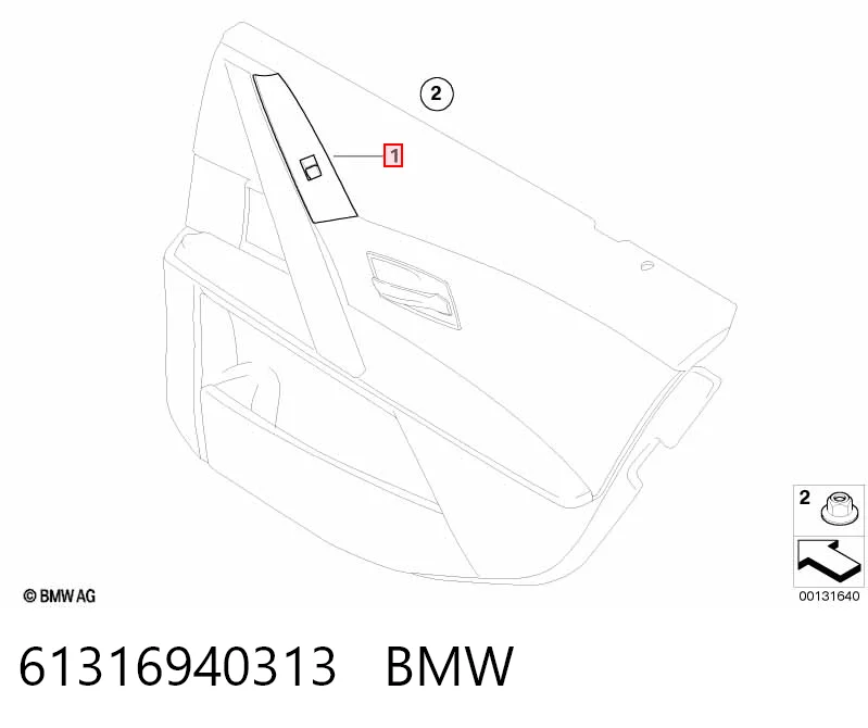 61316940313 BMW Кнопка підйомника переднього правого скла