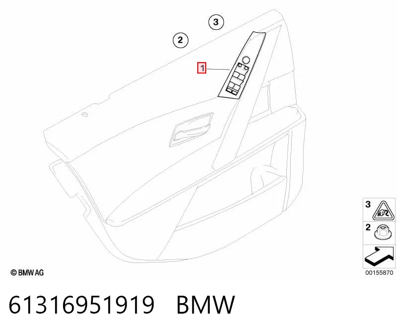 61316951919 BMW Кнопки переднього лівого склопід'ємника