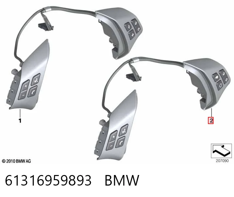 61316959893 BMW Блок кнопкових перемикачів кермового колеса