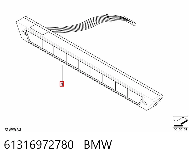 61316972780 BMW Блок кнопок центральної консолі