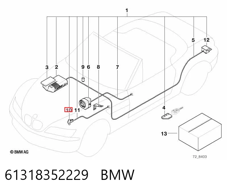 61318352229 BMW Перемикач керування люком