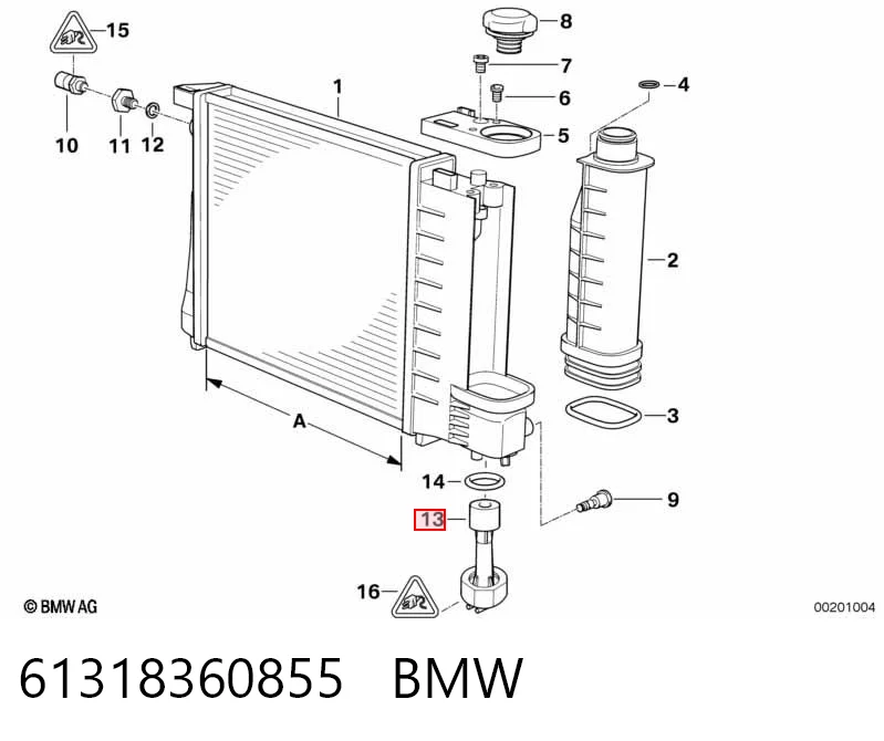 61318360855 BMW Датчик рівня охолоджуючої рідини в радіаторі