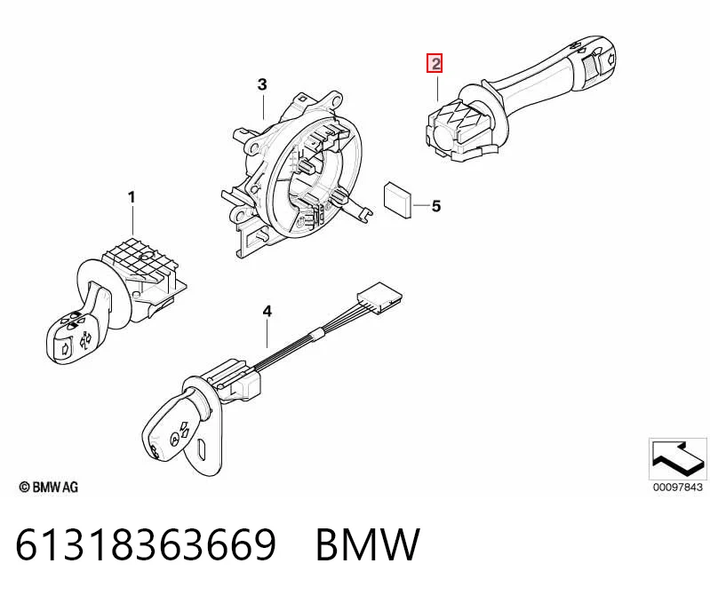 61318363669 BMW Перемикач підрульовий, правий
