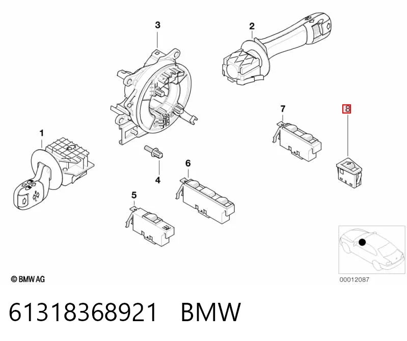 61318368921 BMW Кнопковий блок керування склопідіймачами задній правий