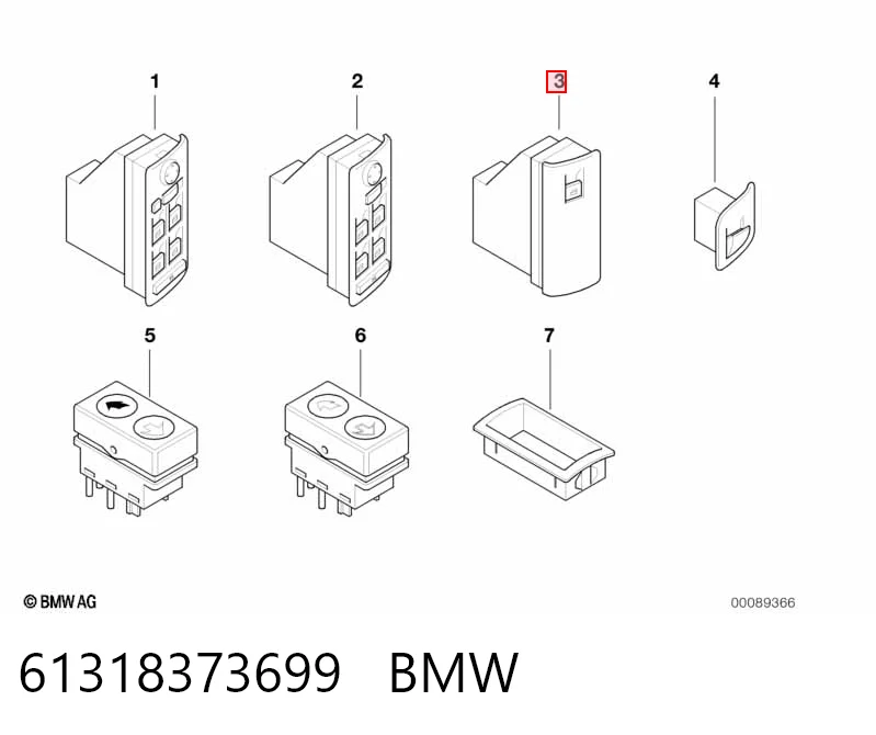 Кнопки переднього правого склопід'ємника BMW 6925697