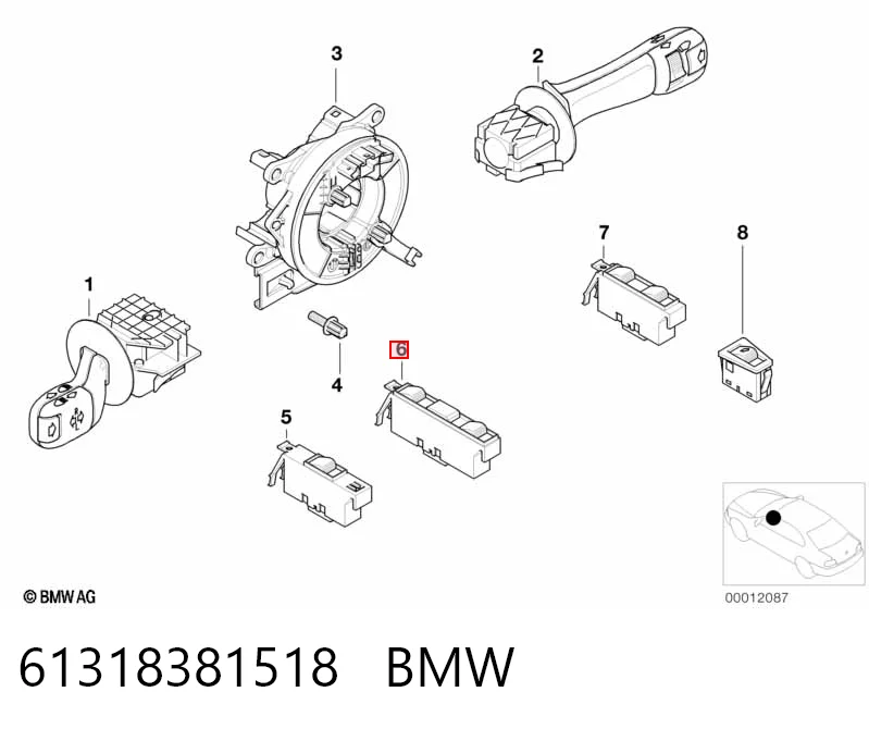 61318381518 BMW Кнопки переднього лівого склопід'ємника