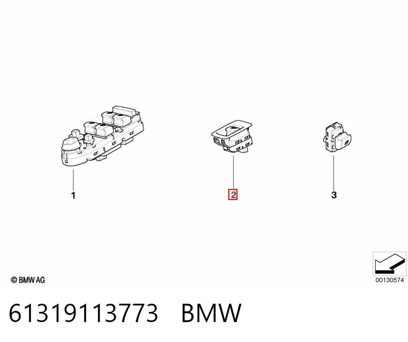 61319113773 BMW Кнопки переднього лівого склопід'ємника
