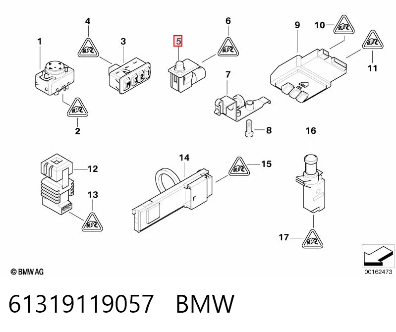 61319119057 BMW Перемикач керування люком
