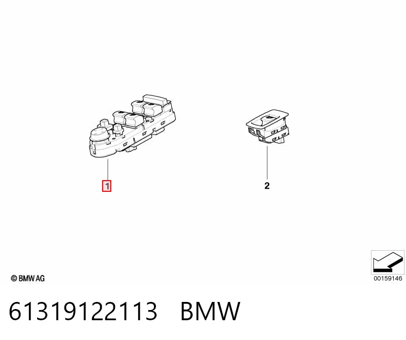 61319122113 BMW Кнопки переднього лівого склопід'ємника