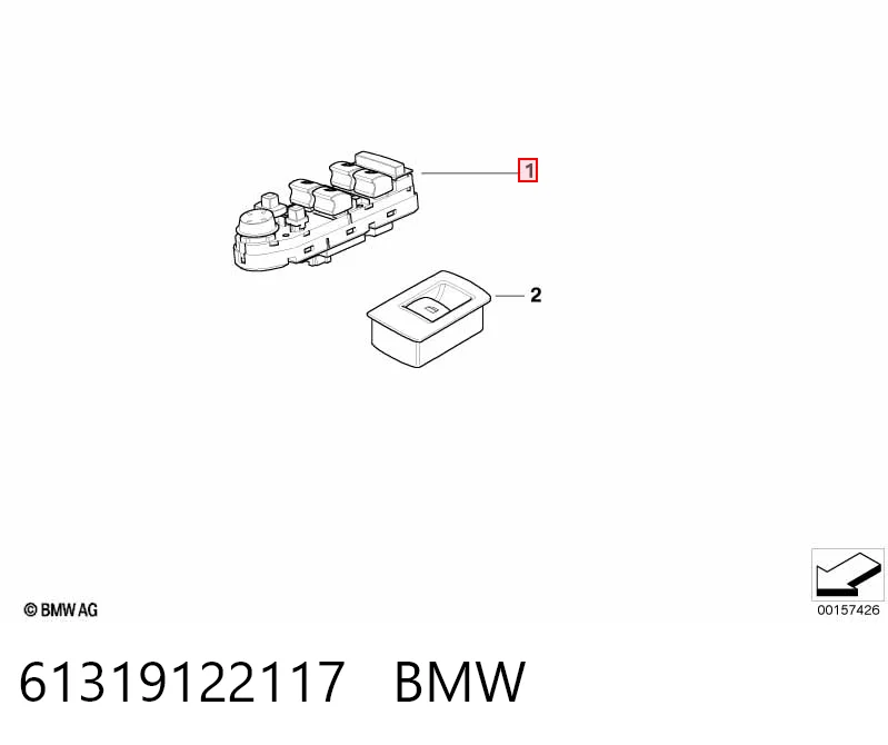 61319122117 BMW Кнопки переднього лівого склопід'ємника