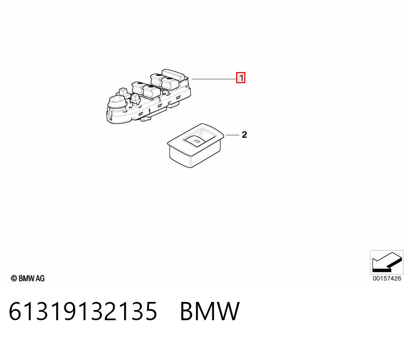 61319132135 BMW Кнопки переднього лівого склопід'ємника
