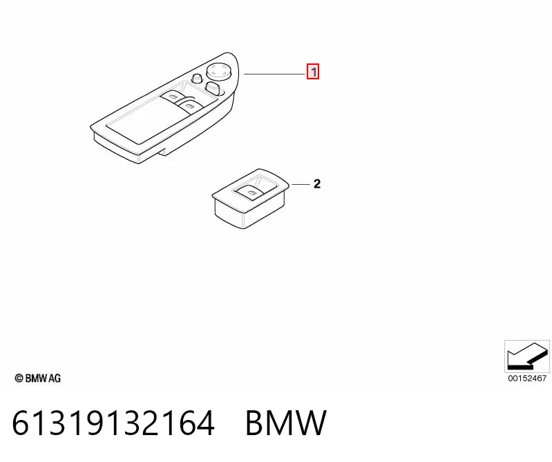 61319132164 BMW Кнопки переднього лівого склопід'ємника
