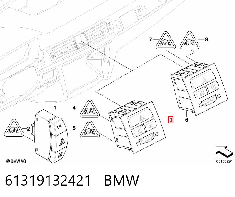 Аварійна кнопка на BMW 3  E90