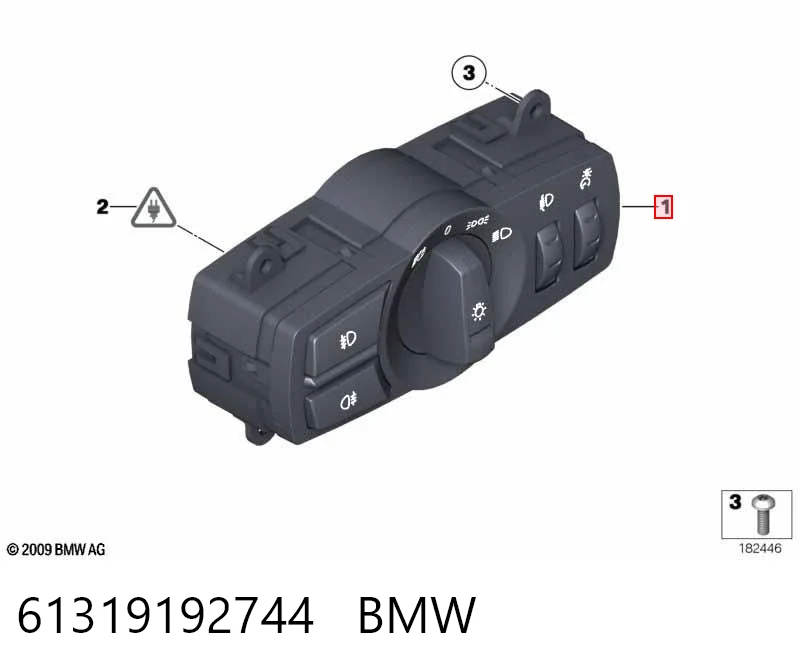 61319192744 BMW Перемикачі електричні (перемикач світла центральний)