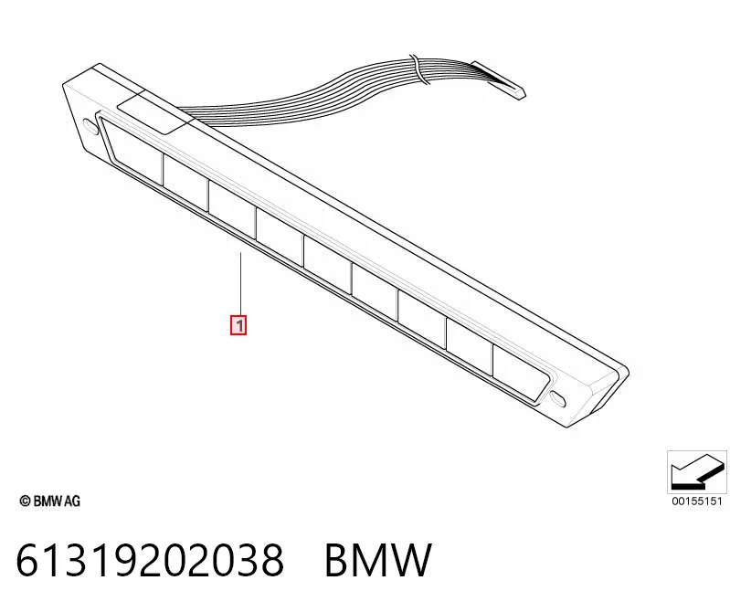 61319202038 BMW Блок кнопок центральної консолі