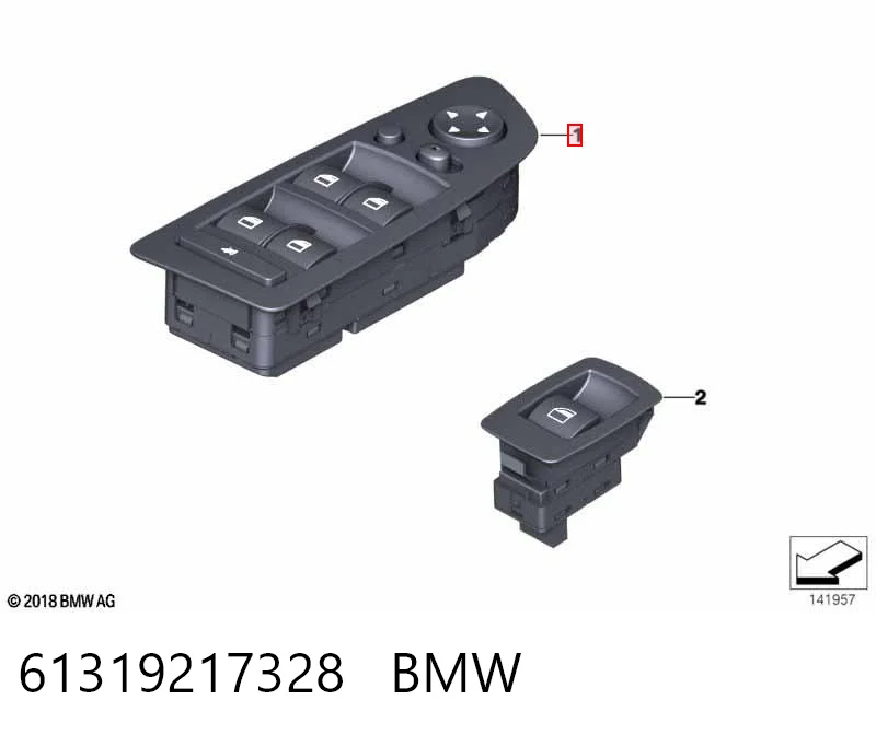 61319217328 BMW Кнопки переднього лівого склопід'ємника