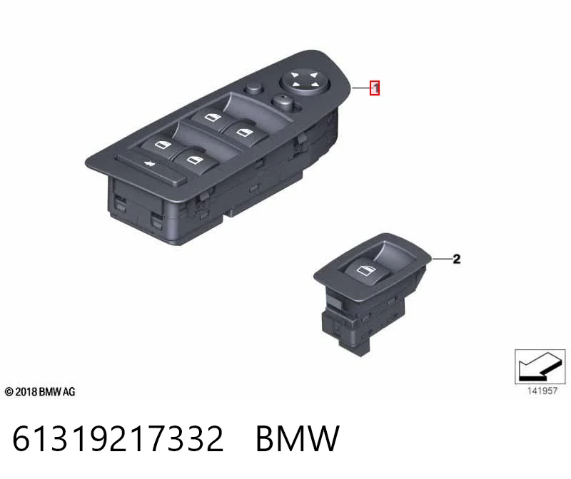 61319217332 BMW Кнопки переднього лівого склопід'ємника