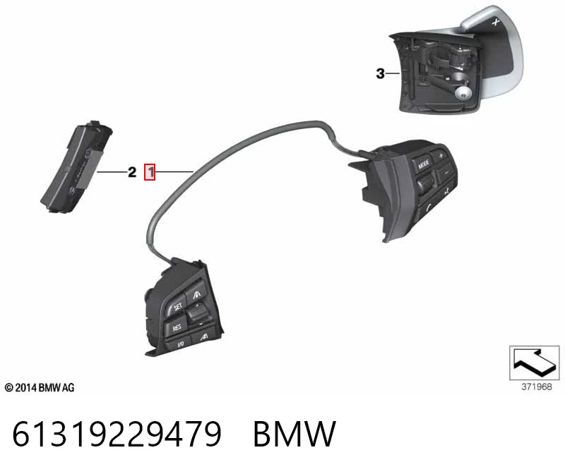 61319229479 BMW Блок кнопкових перемикачів кермового колеса