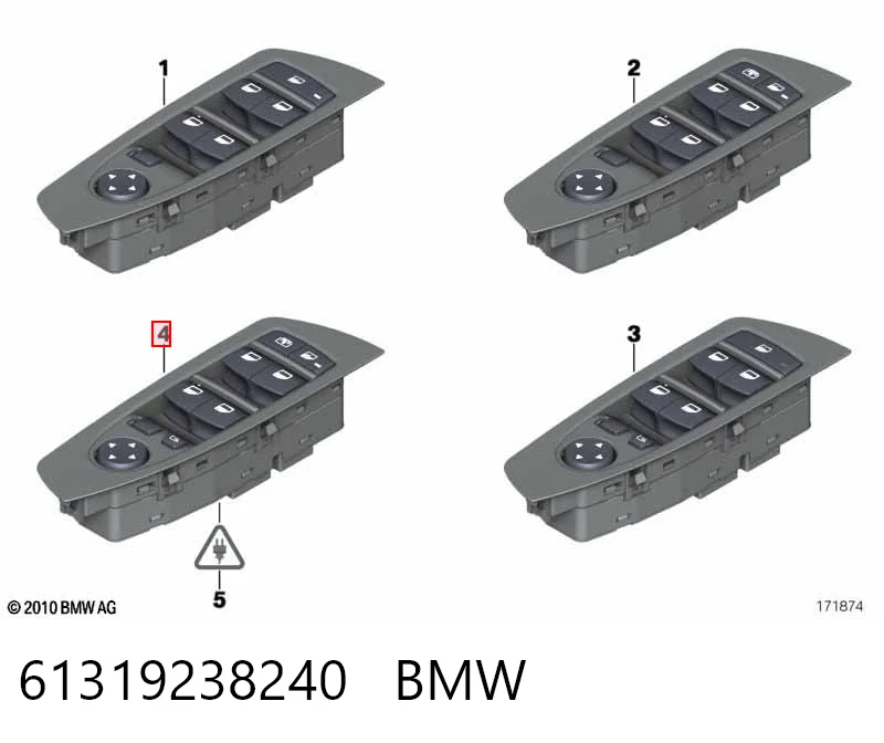 61319238240 BMW Кнопки переднього лівого склопід'ємника