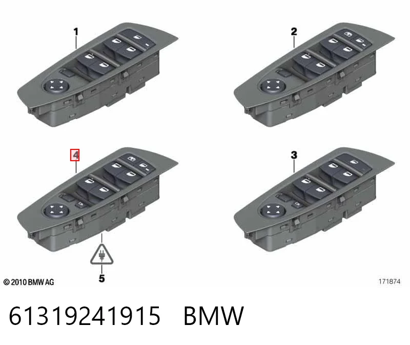 61319241915 BMW Кнопки переднього лівого склопід'ємника