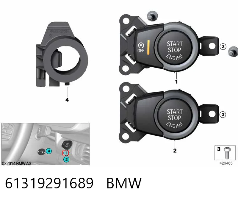 61319291689 BMW Кнопка запуску двигуна