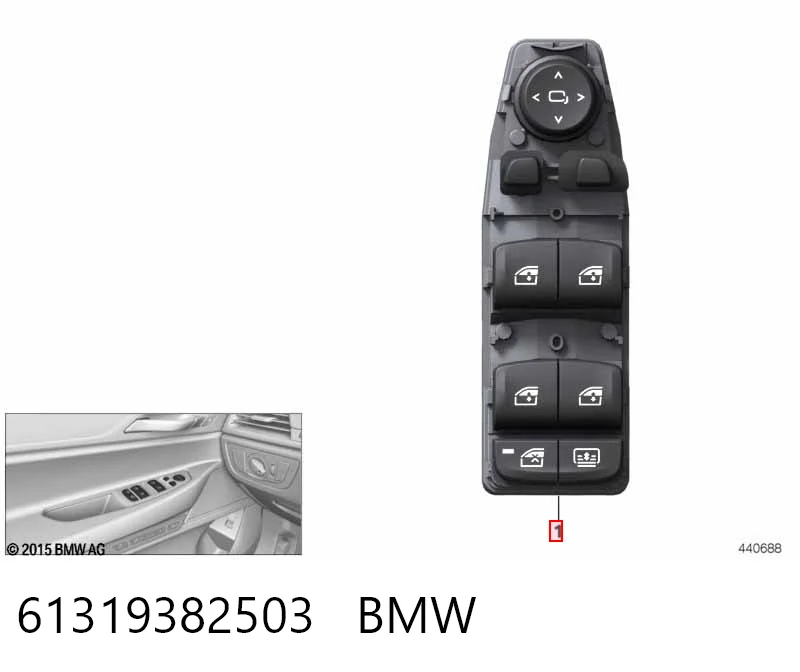 61319382503 BMW Кнопки переднього лівого склопід'ємника