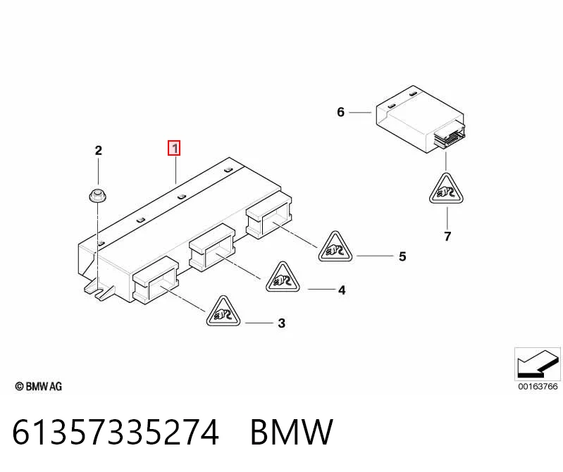 61357335274 BMW Модуль управління (ЕБУ) відкриття кришки багажника/дверей 3-х (5-х)