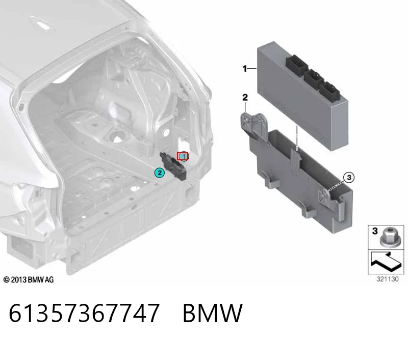 61357367747 BMW Блок управління відкриття кришки багажника