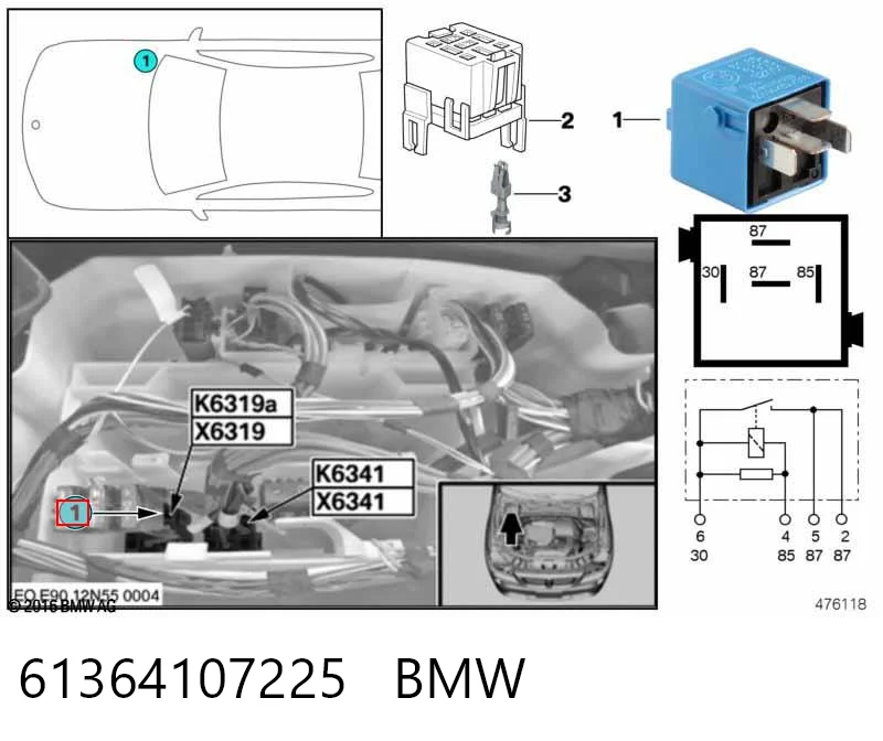 61364107225 BMW Реле електричне багатофункціональне