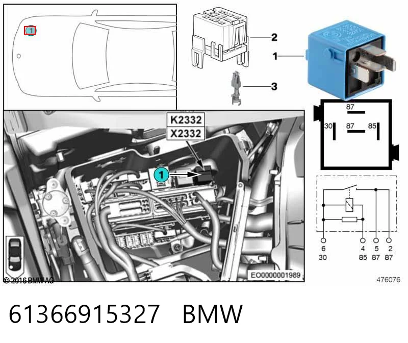 61366915327 BMW Реле електричне багатофункціональне