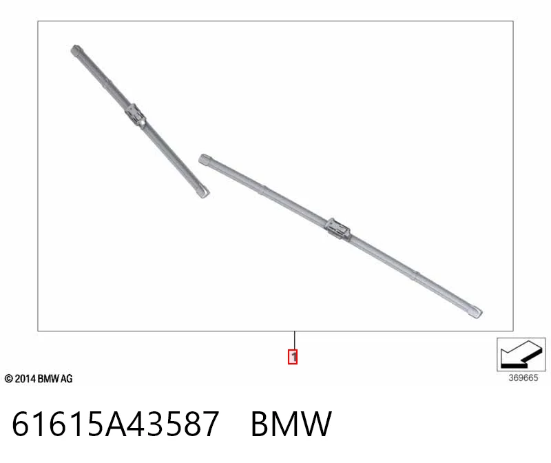 61615A43587 BMW Склоочисники лобового скла