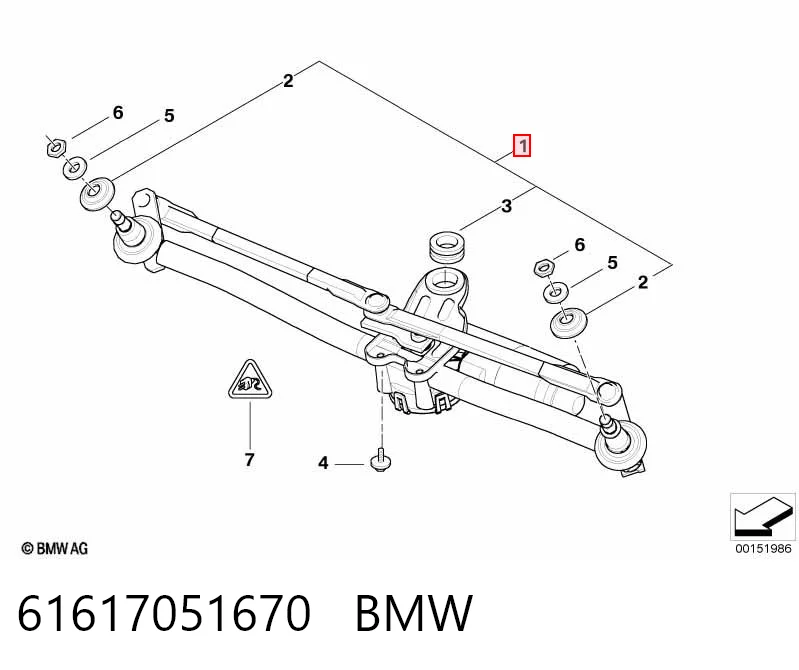 61617051670 BMW Трапеція склоочисника