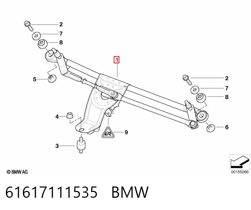 61617111535 BMW Трапеція склоочисника