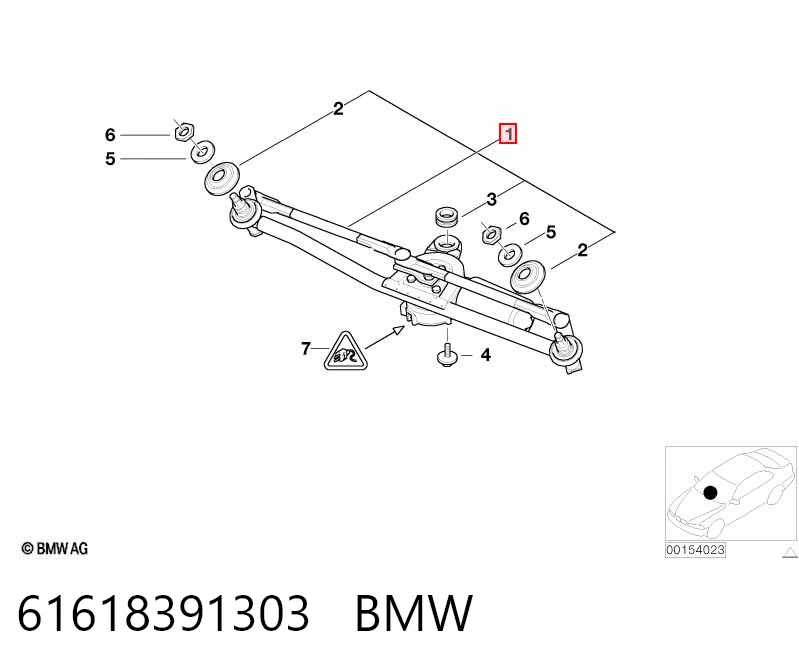 61618391303 BMW Трапеція склоочисника