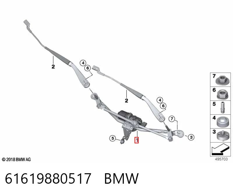 Трапеція склоочисника на BMW X7  G07
