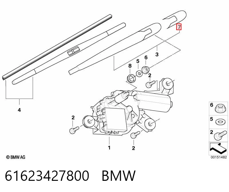 61623427800 BMW Заглушка гайки кріплення повідка заднього двірника