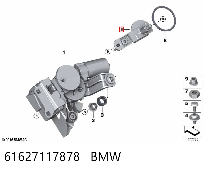 61627117878 BMW Механізм склоочисника заднього скла