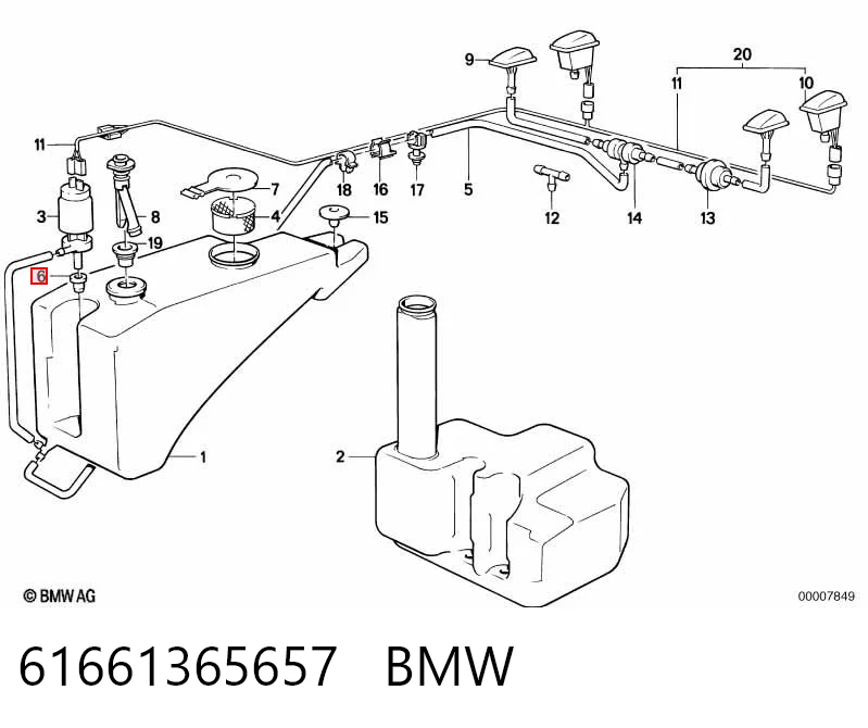 61661365657 BMW Ущільнююче кільце насоса омивача