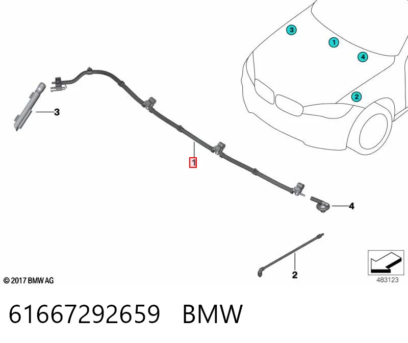 61667292659 BMW Сопло склоомивача вітрового скла