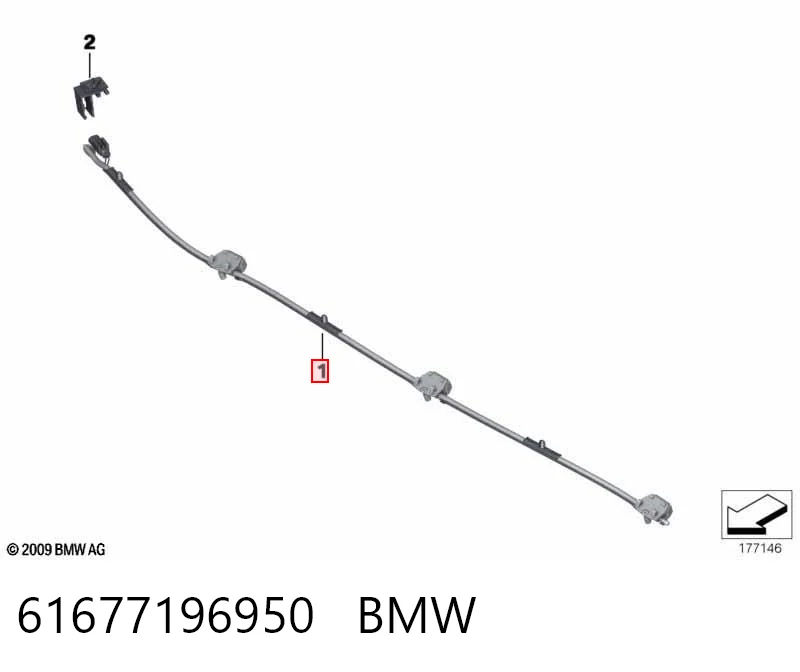 61677196950 BMW Сопло склоомивача вітрового скла
