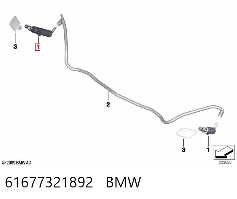 61677321892 BMW Форсунка омивача фари передньої, правої
