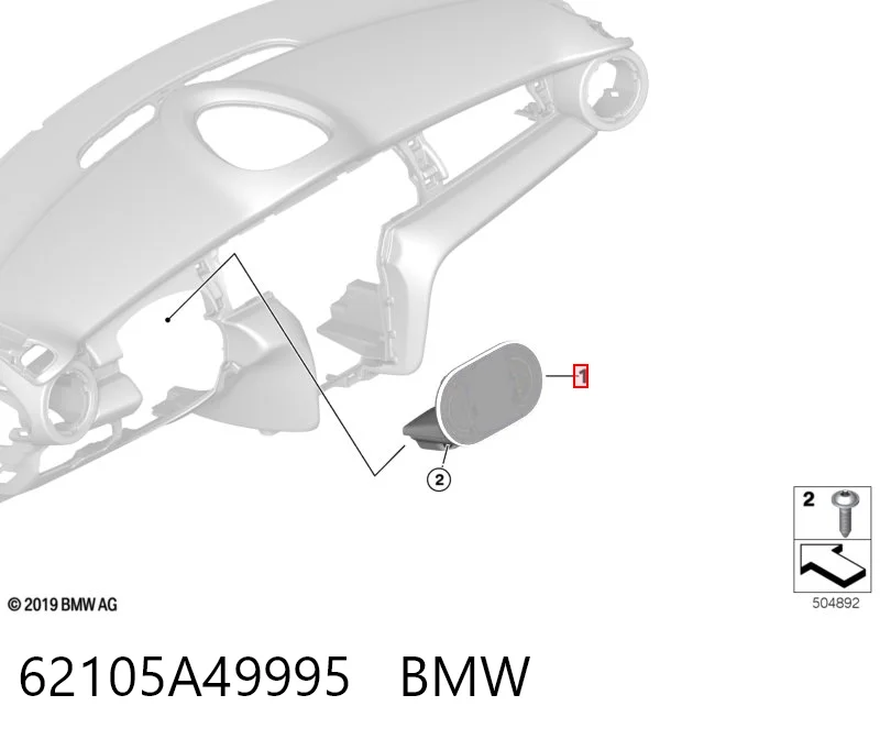 62105A189D0 BMW Щиток приладів додатковий